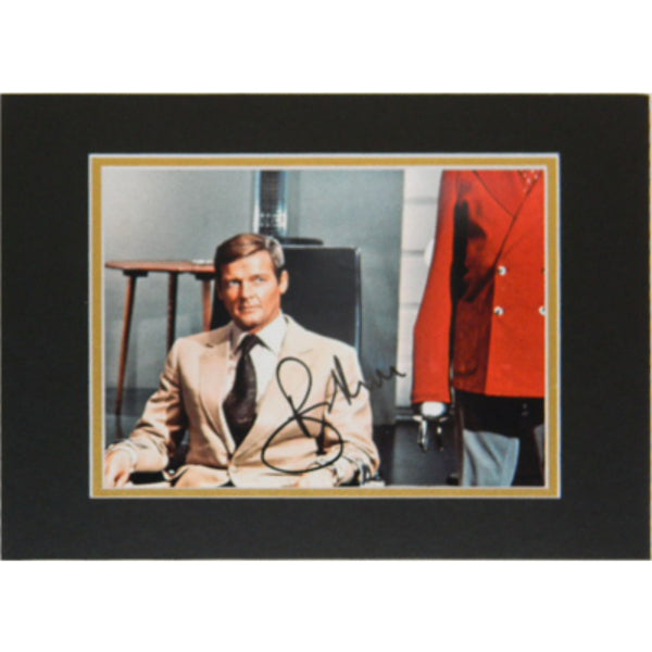 Roger Moore Bond Signed Autographed 8x10 Matted