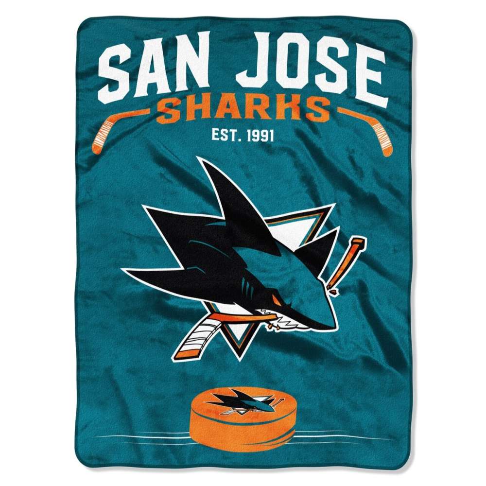 San Jose Sharks Inspired Raschel Throw Blanket 60x80