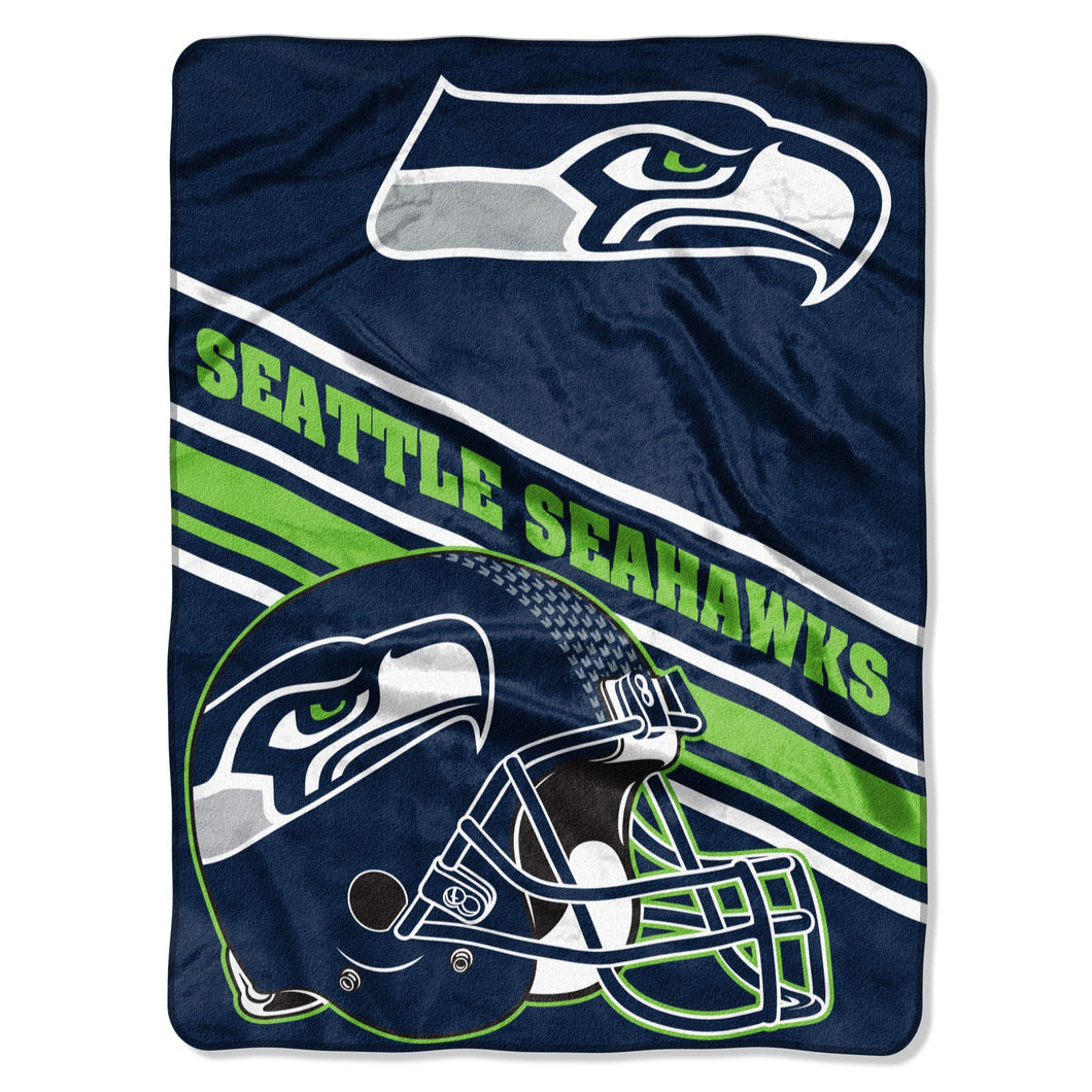 Seattle Seahawks Slant Raschel Throw Blanket 60