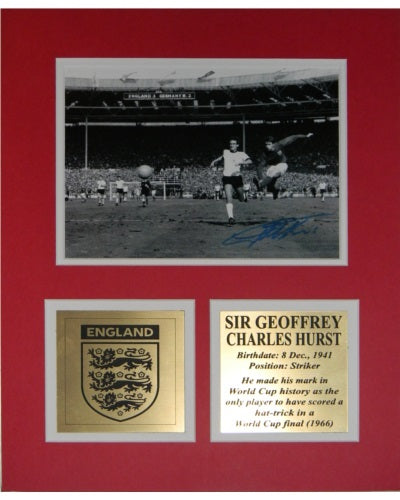 Sir Geoff Hurst Signed Autographed World Cup 8x10 Matted
