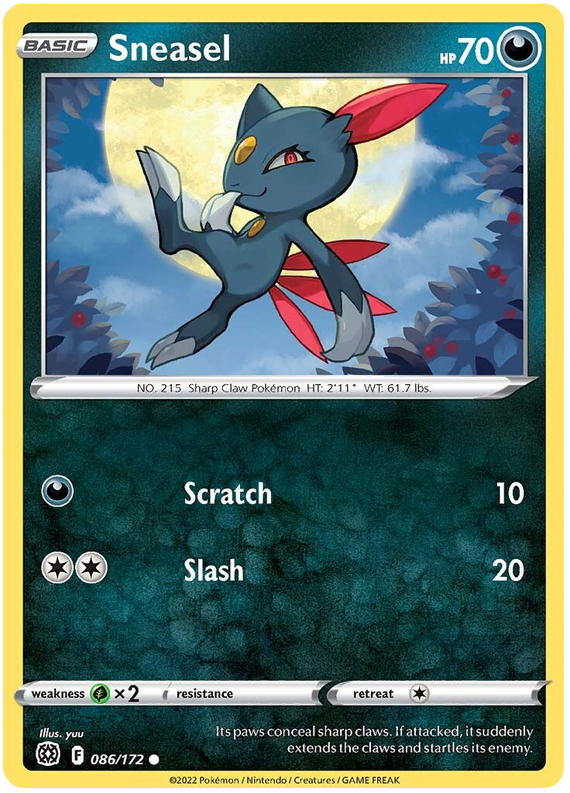 Sword and Shield Brilliant Stars 086  Sneasel