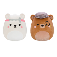 Squishmallows Fancy Friends (Brooke & Omar) The Polar Bear With Headband and Brown Bear With Monocle And Hat 8