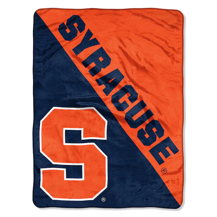 Syracuse Orange Halftone Micro Raschel Throw Blanket