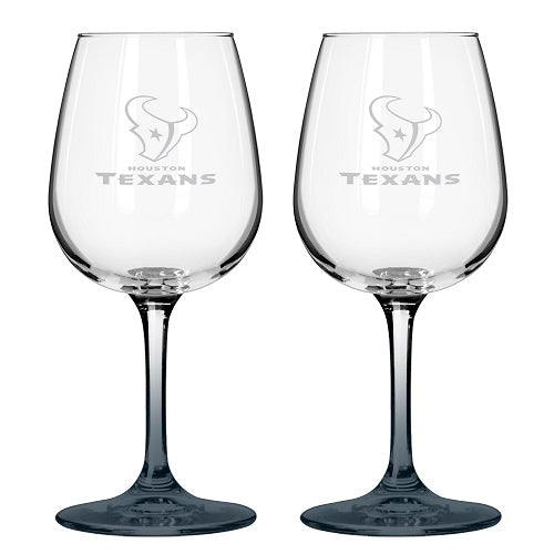 Houston Texans 12 Oz. Satin Etch Wine Glass 2 Pack