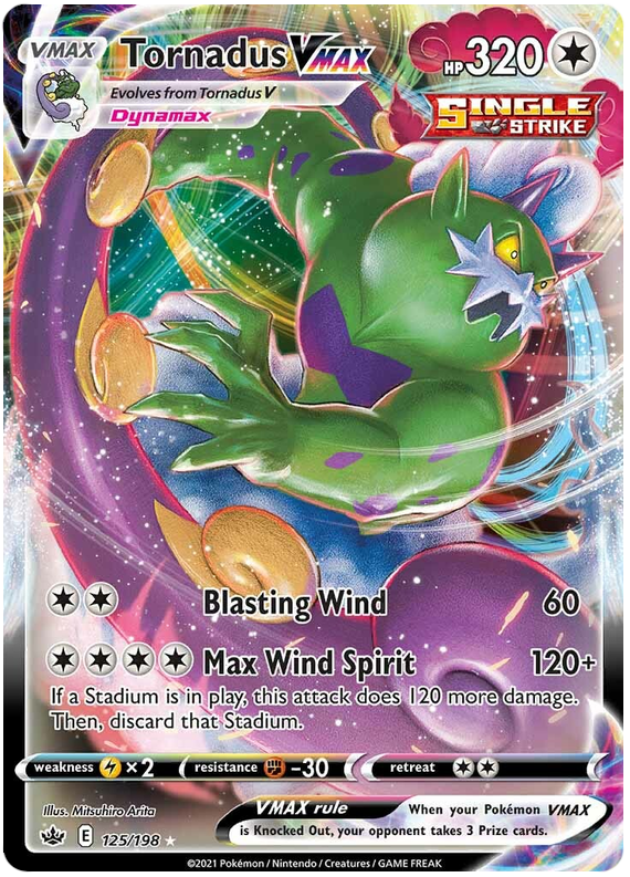 Sword and Shield Chilling Reign 125  Tornadus VMAX