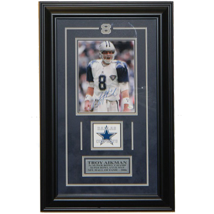 Troy Aikman Signed Autographed 8x10 Framed - walk-of-famesports