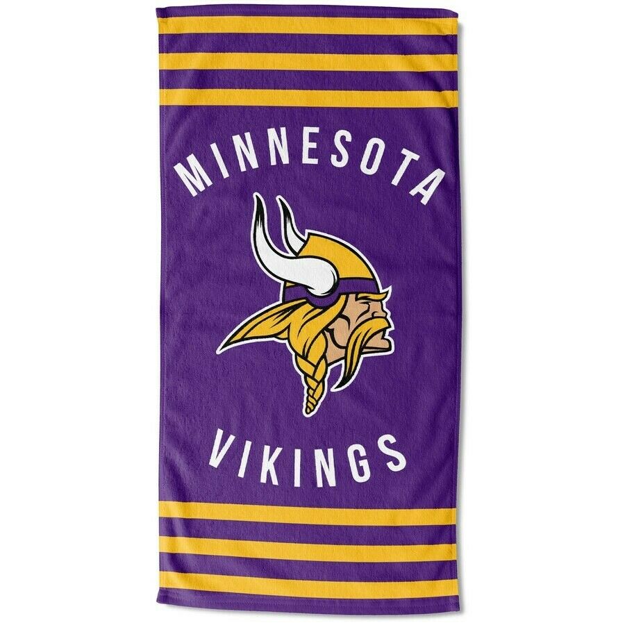 Minnesota Vikings Stripes Beach Towel 30