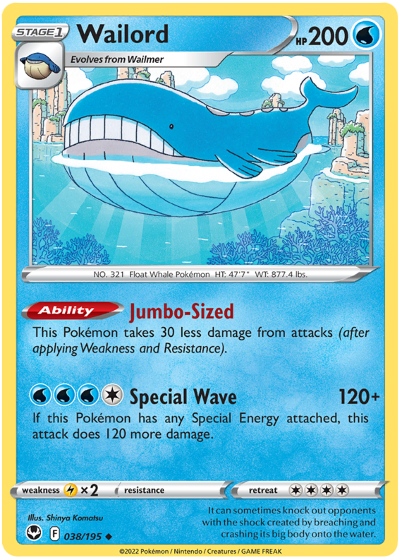 Sword and Shield Silver Tempest 038  Wailord