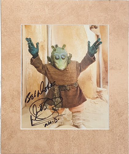Warwick Davis as Wald in Star Wars Signed Autographed 8x10 Matted - walk-of-famesports