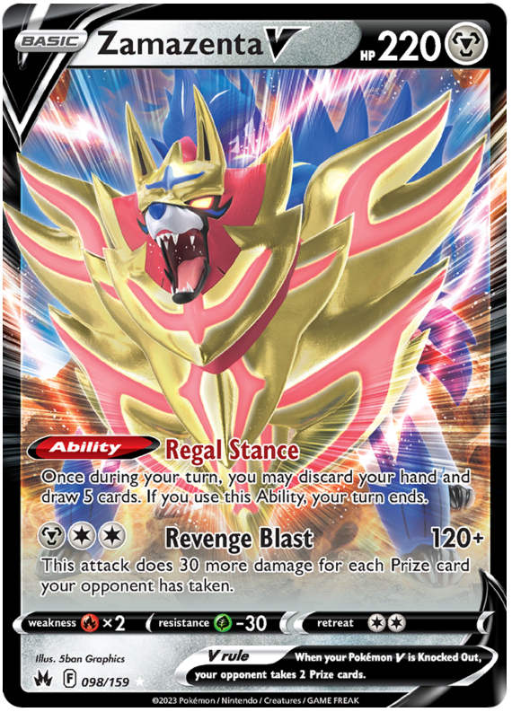 Sword and Shield Crown Zenith Zamazenta V