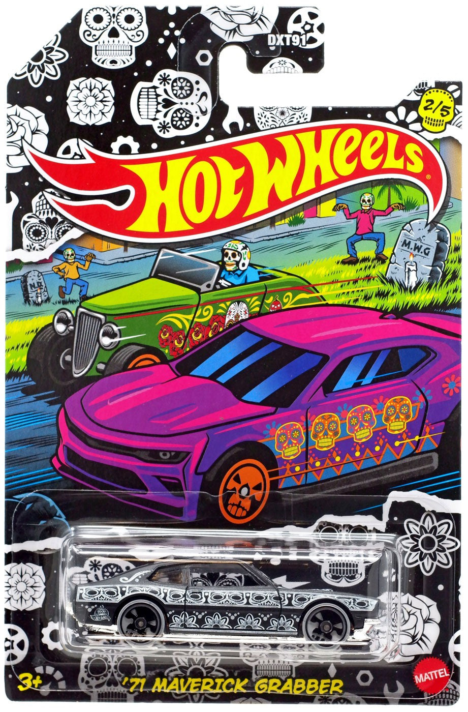 Hot Wheels '71 Maverick Grabber Halloween Day of The Dead Dia de Los Muertos
