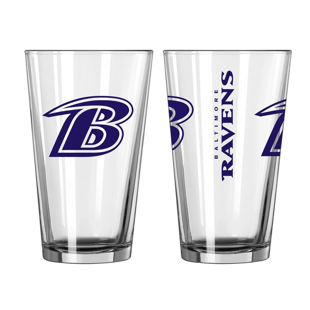Baltimore Ravens 16 Oz. Gameday Pint Glasses Set