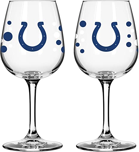 Indianapolis Colts Pokadot Wine Glass 12 Oz. 2 Pack