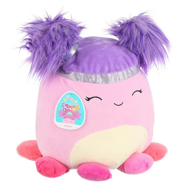 دمية Squishmallows Jeanne The Octopus المحشوة من القطيفة مقاس 14 بوصة Squish-Doos