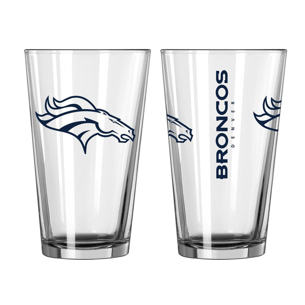 Denver Broncos 16 Oz. Gameday Pint Glasses Set