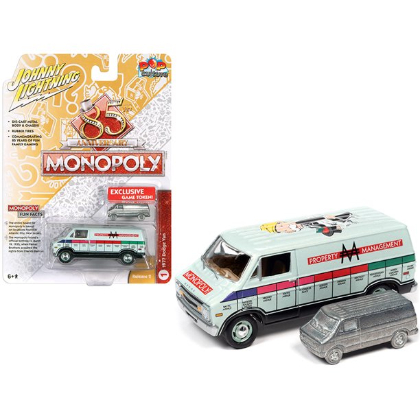 Johnny Lightning Pop Culture Monopoly 85 Anniversary 1977 Dodge Van