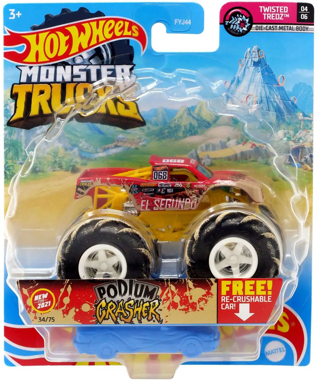 Hot Wheels Monster Truck Twisted Tredz Podium Crasher