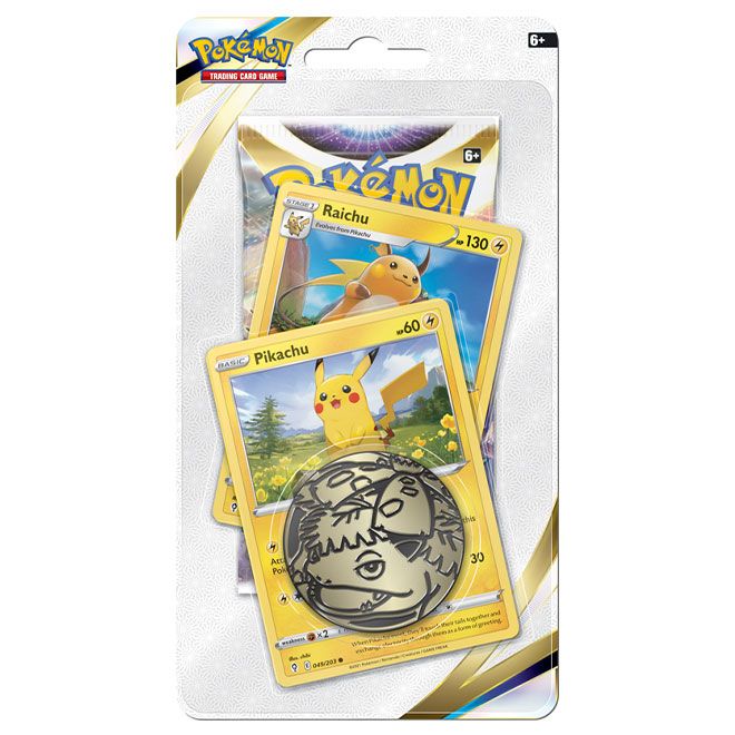 Pokémon TCG Sword & Shield Brilliant Stars Pikachu & Raichu Blister Pack (Booster Pack, Promo Card & Coin)