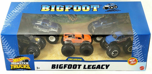 Hot Wheels Monster Truck Bigfoot Legacy Set Of 5 Vehicles - walk-of-famesports