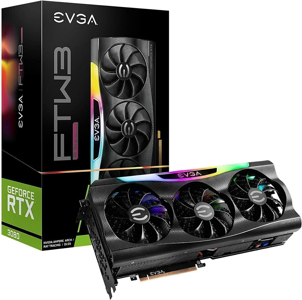EVGA GeForce RTX 3080 FTW3 ULTRA GAMING 10GB GDDR6X Graphics Card (New, Never Used Open Box)