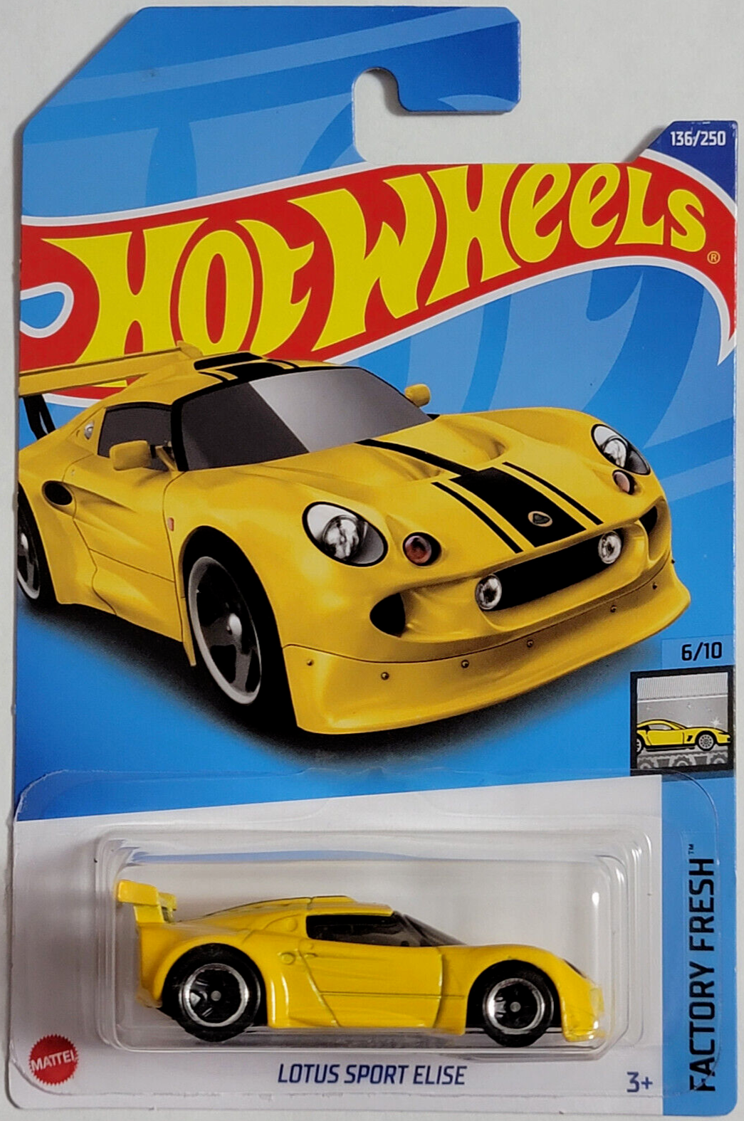 Hot Wheels Lotus Sport Elise Yellow Factory Fresh 6/10 136/250