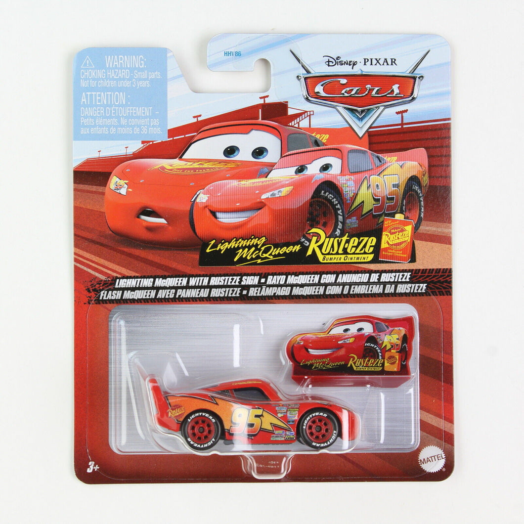 Disney Pixar Cars Lightning McQueen Rusteze Sign Diecast Car