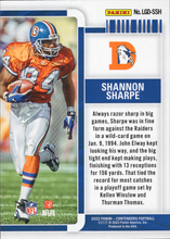 Load image into Gallery viewer, 2022 Panini Contenders Legendary Contenders Emerald Shannon Sharpe  LGD-SSH Denver Broncos
