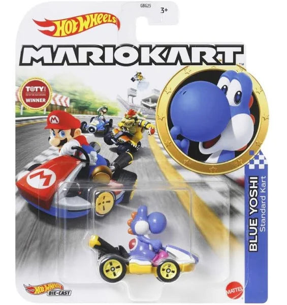 Hot Wheels Mario Kart Blue Yoshi Standard Kart