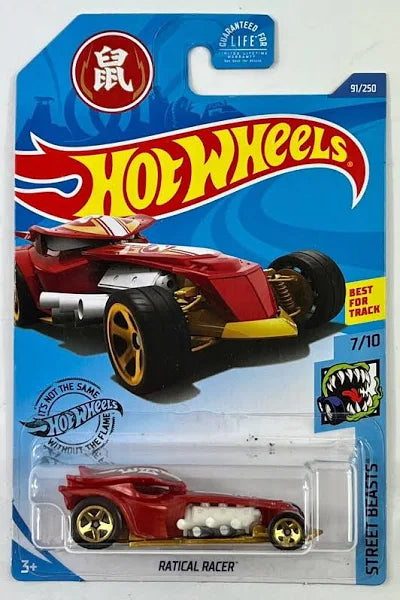 Hot Wheels Ratical Racer, Street Beasts 7/10 red 91/250