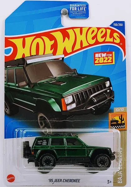 Hot Wheels 95 Jeep Cherokee GREEN Baja Blazers 10/10 150/250