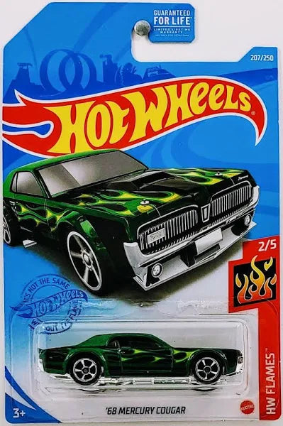 Hot Wheels '68 Mercury Cougar, HW Flames 2/5 Green 207/250