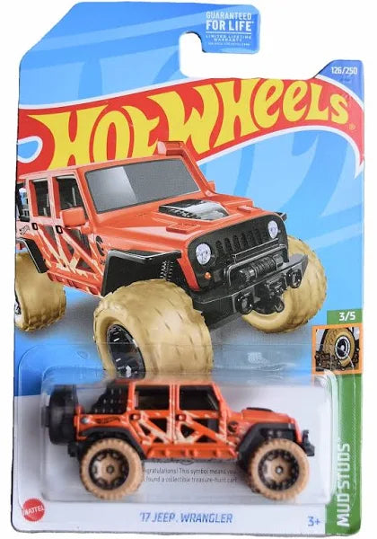 Hot Wheels Treasure Hunt '17 Jeep Wrangler Mud Studs 3/5 126/250