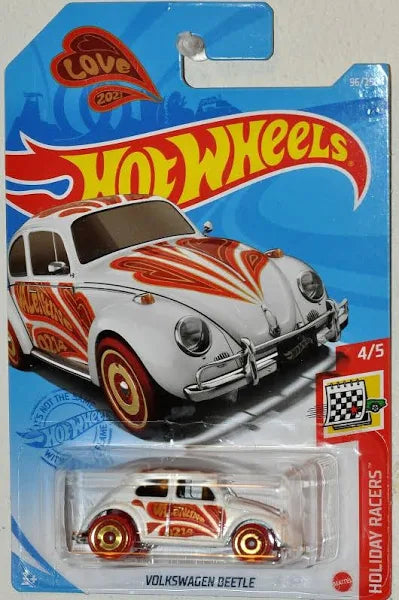 Hot Wheels Volkswagen Beetle, Holiday Racers 4/5 White 96/250