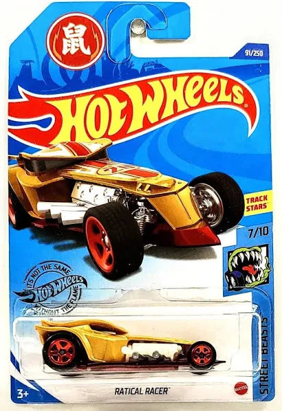 Hot Wheels Ratical Racer, Street Beasts 7/10 Gold 91/250