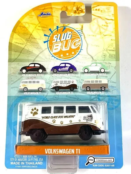 Jada Toys Punch Buggy Slug Bug Brown World Class Dog Walkers Volkswagen T1 Bus