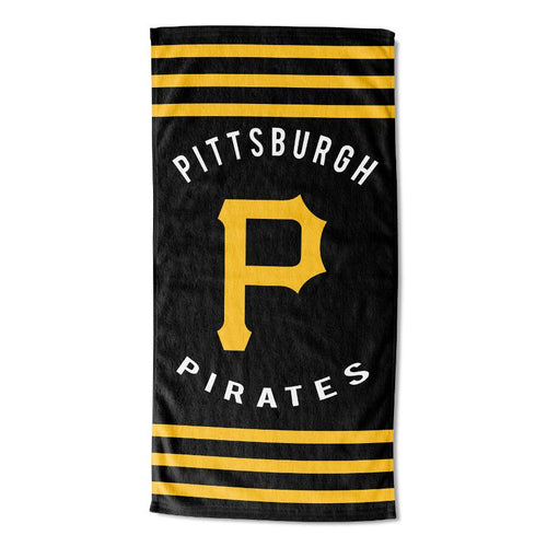 Pittsburgh Pirates Stripes Beach Towel 30 inch x 60 inch - walk-of-famesports
